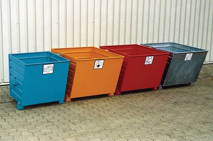 Kippbehälter L1200xB800xH900mm mausgrau Inh.0,70 m³ BAUER