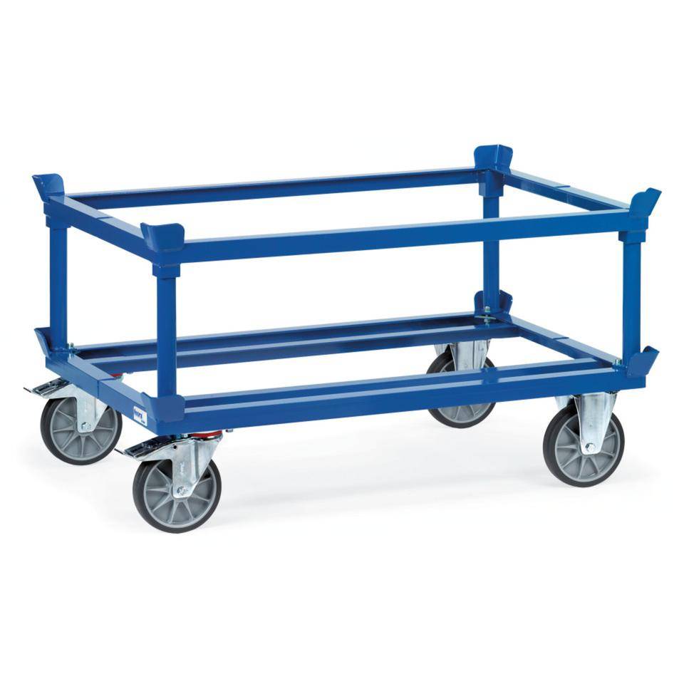fetra® Aufsetzrahmen f.Paletten-Fahrgestelle, blau, Stahl, 1210x810x370mm, 19kg