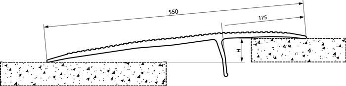 Überfahrbrücke Alu.natur L550xB1250mm Trgf.4000kg ALTEC