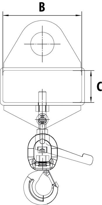 Lasthaken Trgf.1000kg gelborange lack.f.Gabelstapler u.Kran BAUER