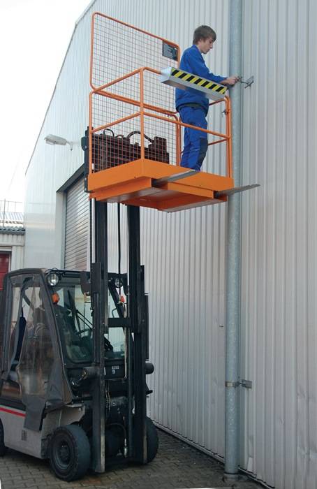 Sicherheitskorb B1040xT1200xH1990mm zul.Ges.-Gew.300kg gelborange f.Gabelstapler