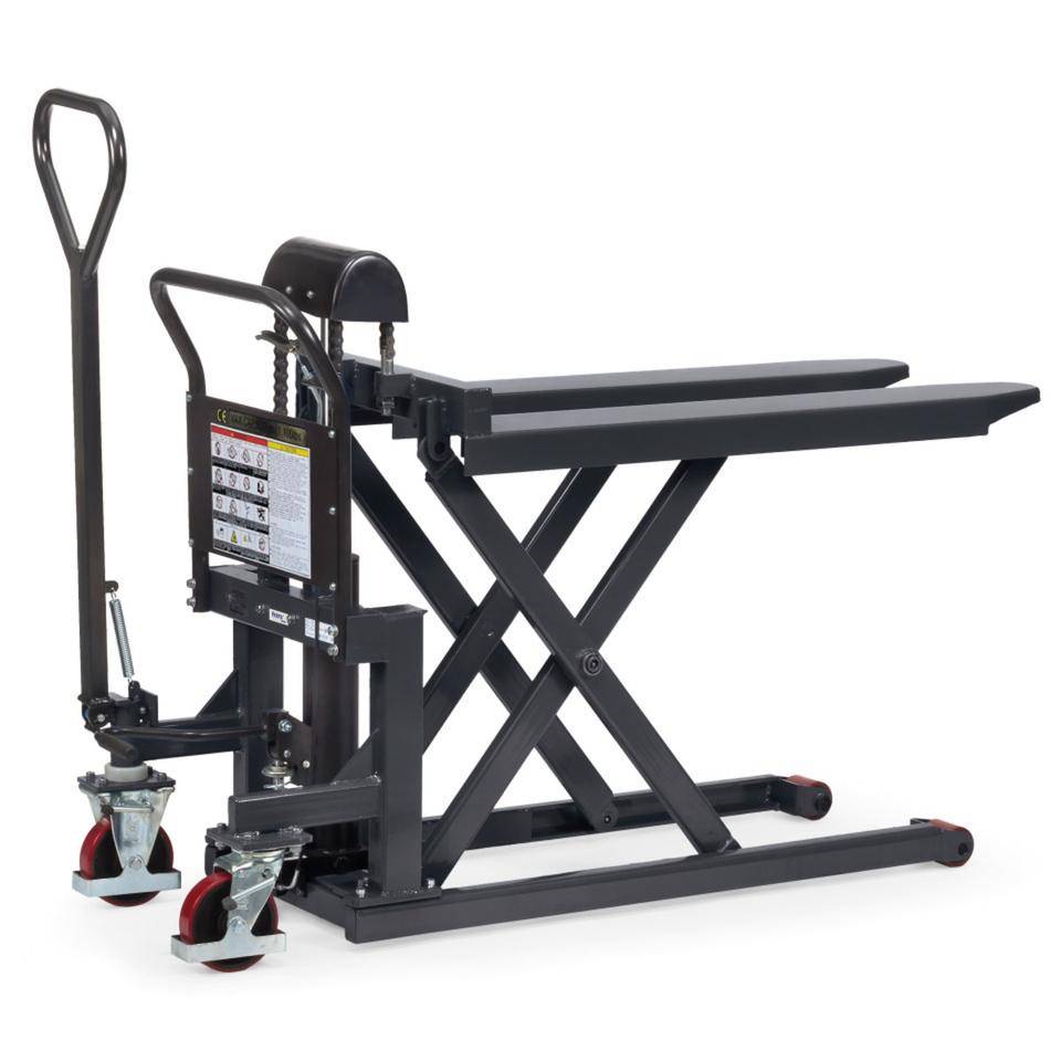 fetra Scheren-Hubwagen, anthrazit, Gesamtmaß 1640x687mm, Tragkraft 1000kg, 135kg