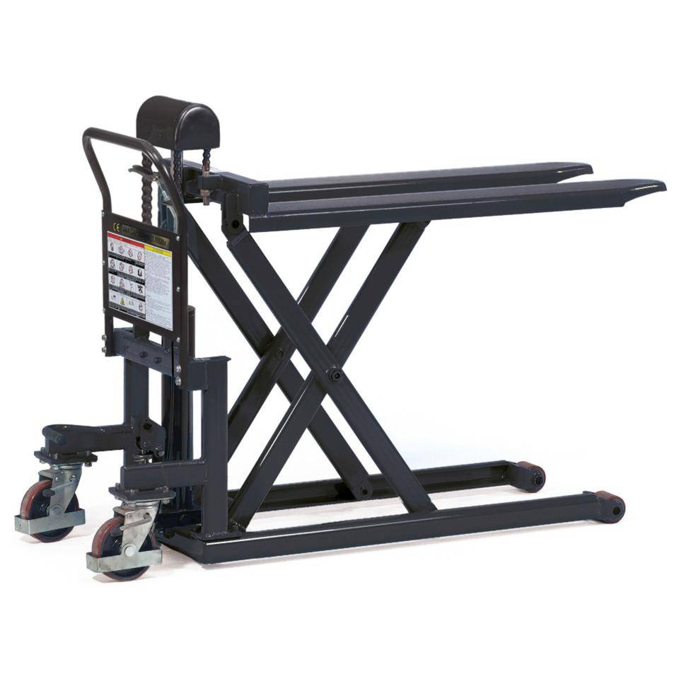 fetra Scheren-Hubwagen, anthrazit, Gesamtmaß 1550x526mm, Tragkraft 500kg, 107kg