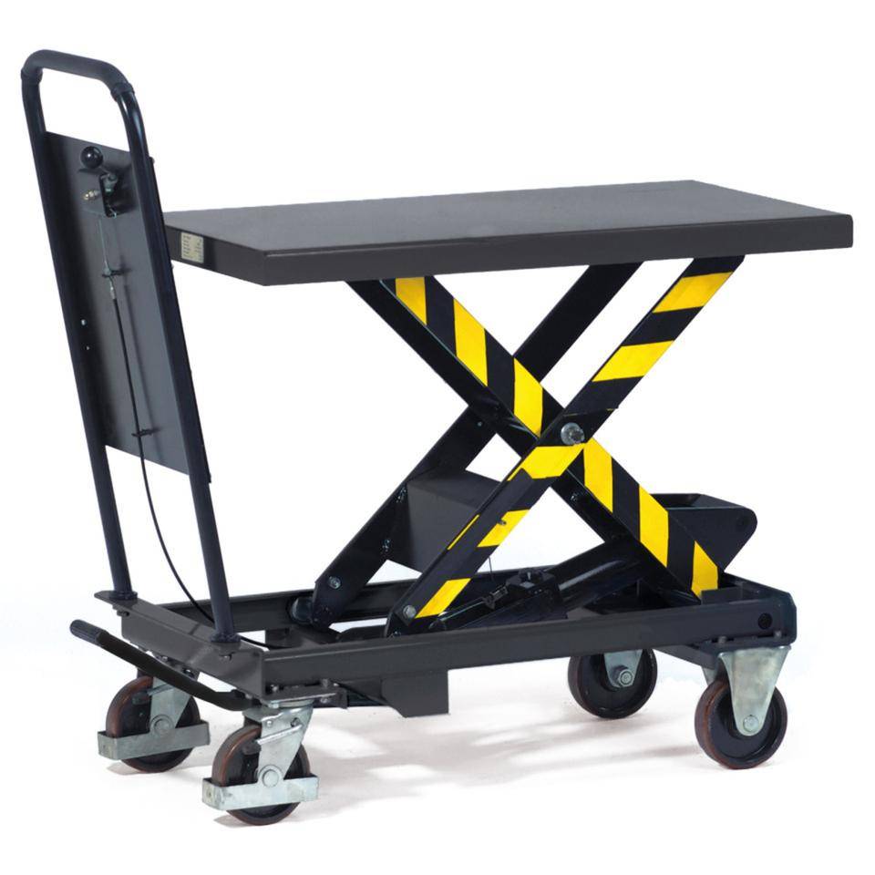 fetra Hubtischwagen 6833, anthrazit, Gesamtmaß 1275x520mm, Tragkraft 500kg, 118kg