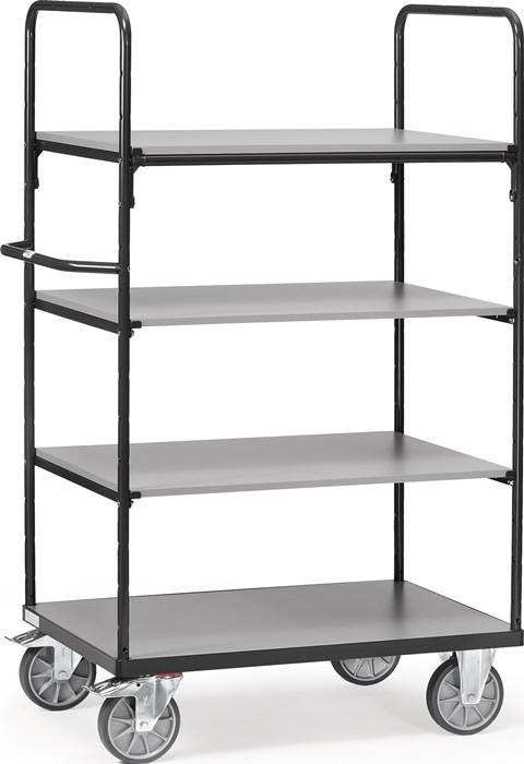 Etagenwagen L1369xB809xH1800mm Gesamt-Trgf.600kg 4 Etagen Stirnwand offen FETRA