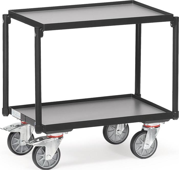 Tischwagen 2 Ladeflächen L605xB405mm anthrazitgrau Trgf.250kg o.Bügel