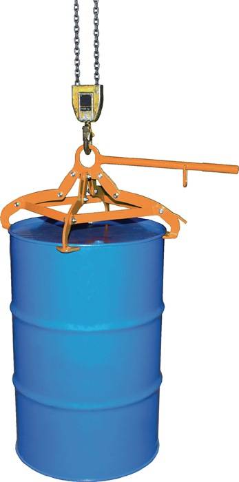 Fassgreifer f.Metall- u.Ku.-Fässer stehend 200/220l Trgf.350kg gelborange BAUER