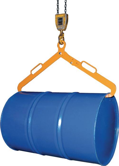 Fasszange f.Metallfässer liegend 200l Trgf.360kg gelborange BAUER