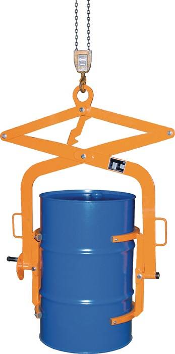 Fass-Wendezange f.Metallfässer stehend 200l Trgf.300kg gelborange BAUER
