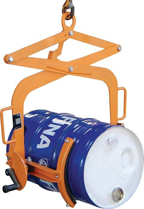 Fass-Wendezange f.Metallfässer stehend 60l Trgf.100kg gelborange BAUER