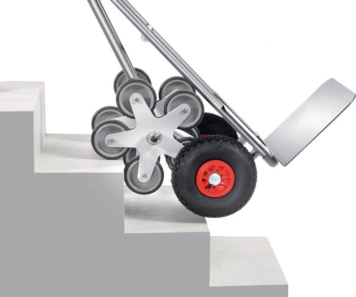 Treppenkarre H.1300mm Schaufel-Gr.L300xB480mm Alu.Lufträder/5armiger Radstern