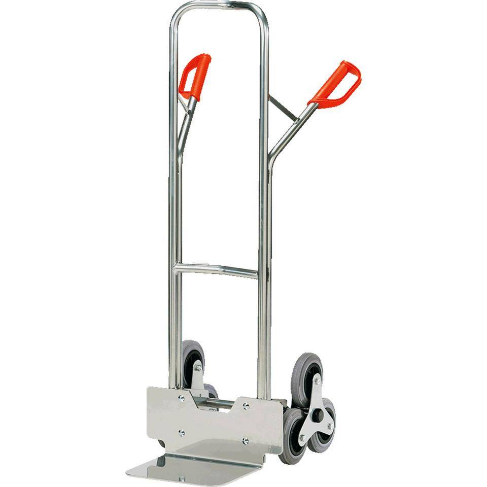 fetra® Treppenkarre, Tragkraft 200kg, Schaufel 250x320mm, Aluminium, 590x1300mm, 14kg