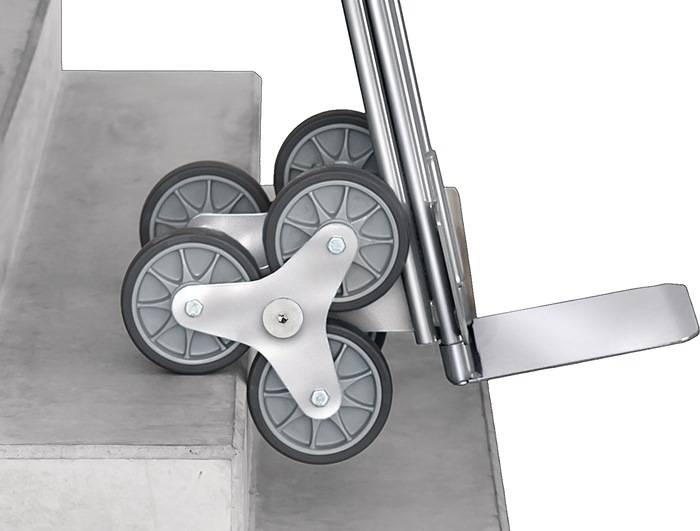 Treppenkarre H.1300mm Schaufel-Gr.L250xB320mm Alu.3armiger Radstern