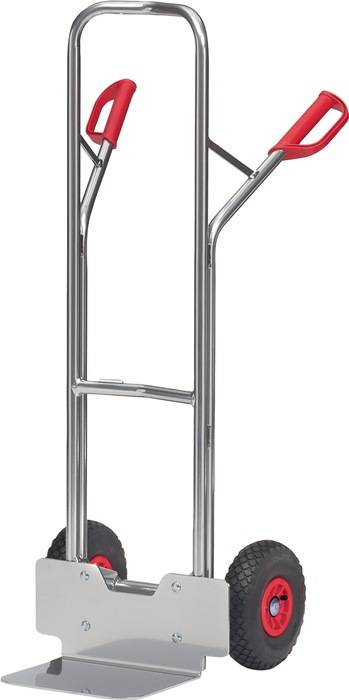 Stapelkarre H.1300mm Schaufel-L250xB320mm Luft-Bereifung Trgf.200kg alufarben