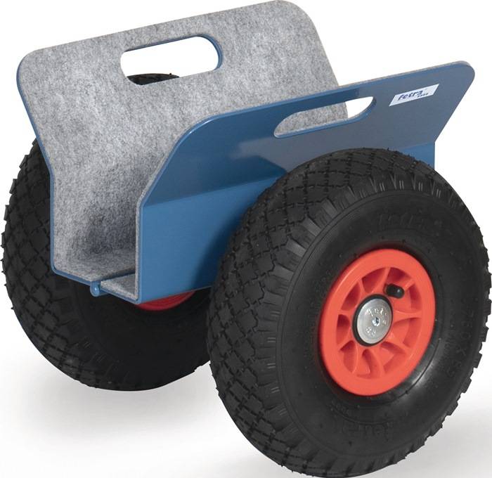 Plattenroller Außen-L300xB340xH307mm m.Klemmbacken Bereifung Luft Trgf.250kg