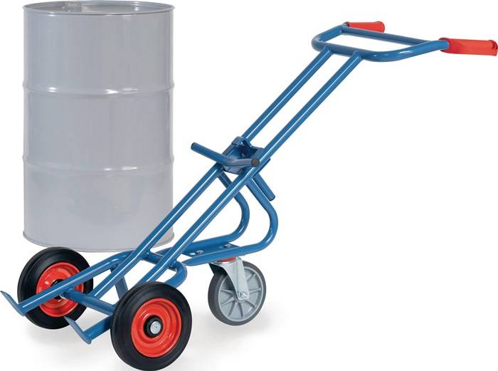 Fasskarre STA Bereifung VG m.Stütz-Lenkrolle f.200-l-Blechfässer