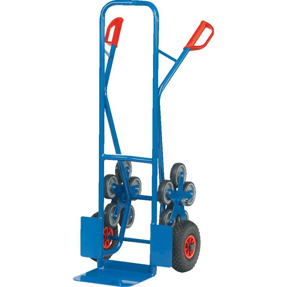 fetra® Stahlrohr-Treppenkarre, blau, Stahl, je 5 TPE-Rädern, Tragkraft 200kg