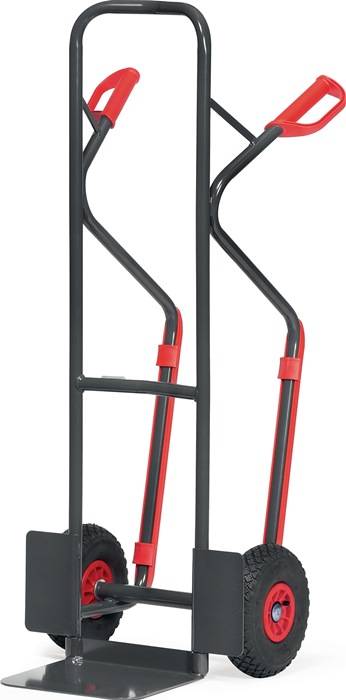 Stapelkarre H.1300mm Schaufel-L250xB320mm Luft-Bereifung Trgf300kg anthrazitgrau