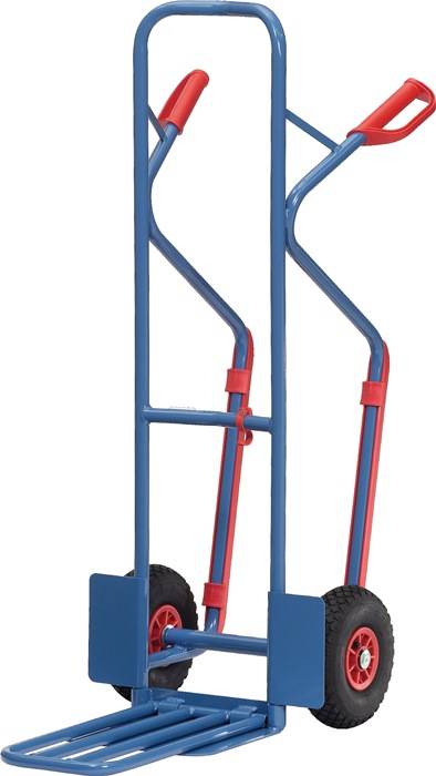Stapelkarre H.1300mm Schaufel-L250/500xB320/250mm Luft-Ber.Trgf300kg blau FETRA