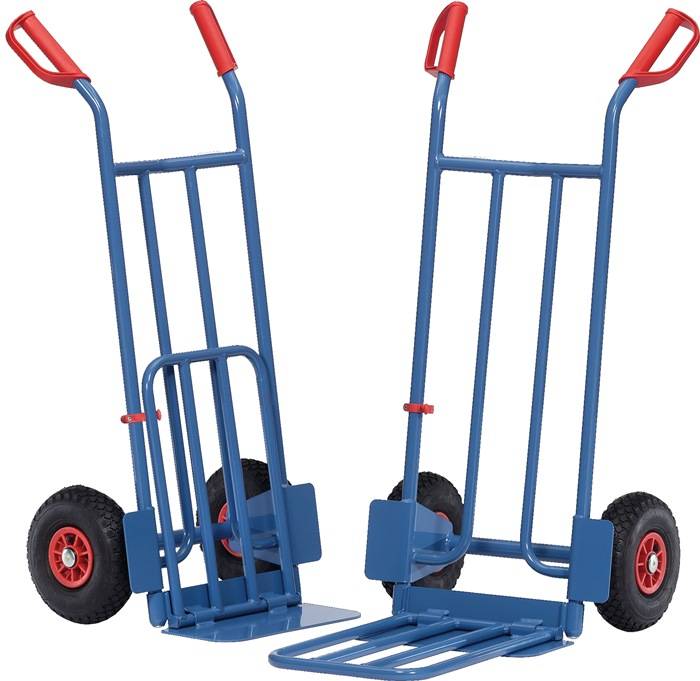 Sackkarre Schaufel-L150/500xB400/330mm H.1150mm Trgf.250 kg Luft-Bereifung blau