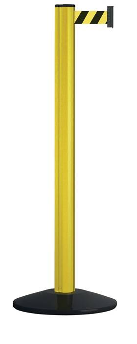 Gurtpfosten einfach D83xH1000mm Pfosten gelb Gurt gelb/schwarz VIA GUIDE