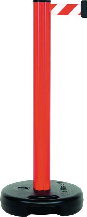 Gurtpfosten einfach D83xH970mm rot Gurt rot/weiß Fuß befüllbar VIA GUIDE