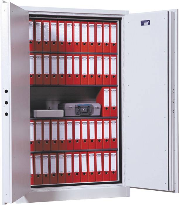 Dokumentenschrank H1950xB1200xT550mm 2 Türen,4 Fachböden Anz.Ordner 60