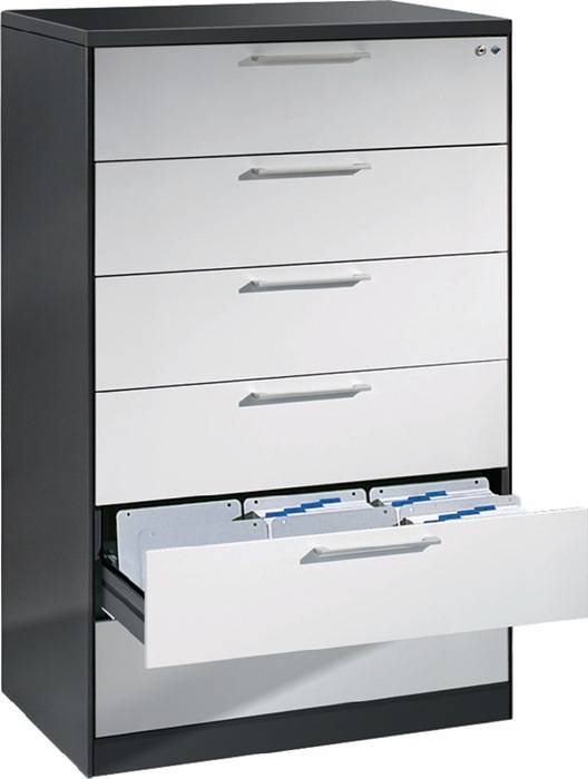 Karteischrank schwarzgrau/schwarzgrau H1298xB800xT600mm Trgf.65kg C+P
