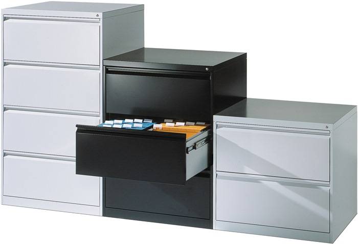 Hängeregistraturschrank H1045xB787xT590mm 2-bahnig schwarzgrau 3 Schubl.C+P