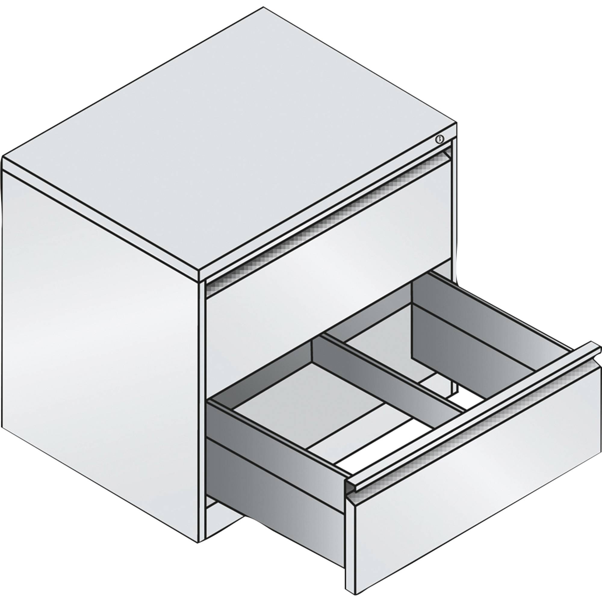 C+P Hängeregistraturschrank Acurado 12912312S10004 A4 2Schübe wsalu