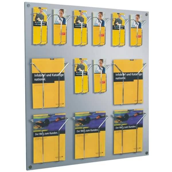 Prospektständer Focus BxH 75x100cm mit 18 kleinen und 9 großen Fächern