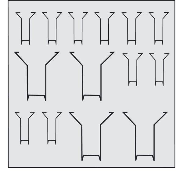 Prospektständer Focus BxH 75x100cm mit 18 kleinen und 9 großen Fächern