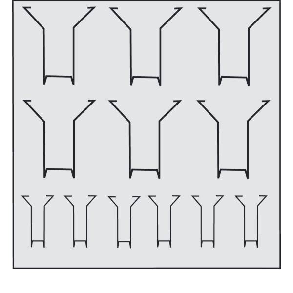 Prospektständer Focus BxH 75x100cm mit 18 kleinen und 9 großen Fächern