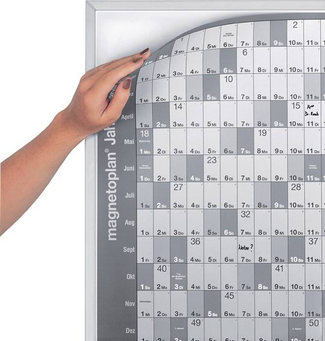 Jahresplaner Trägertafel o.Folie B865xH620mm MAGNETOPLAN