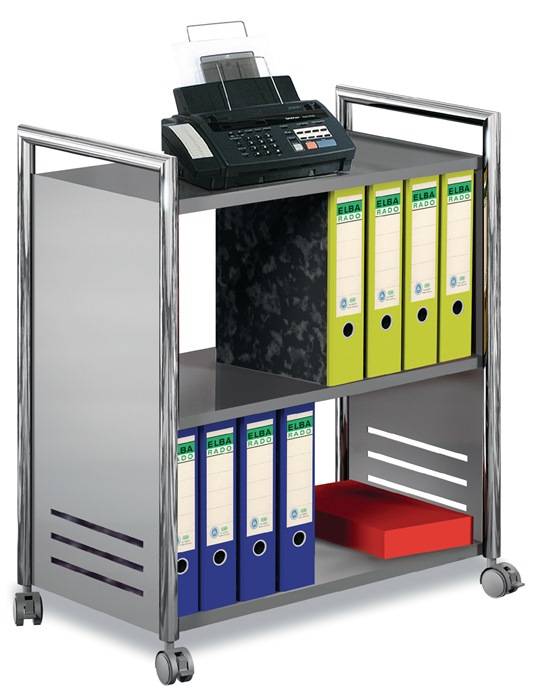 Aktenwagen H840xB700xT400mm verchromt/alusilber 3 Böden