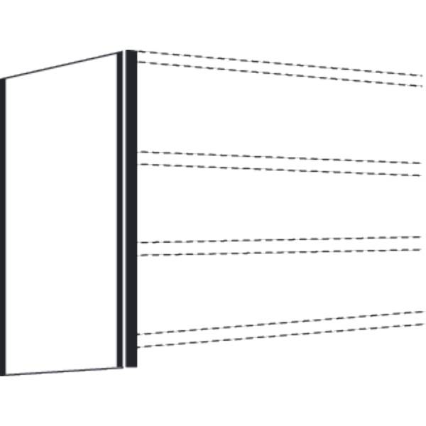 Seiten-Endwand für Büro-Regal Progress 500 TxH 40x260cm lichtgrau