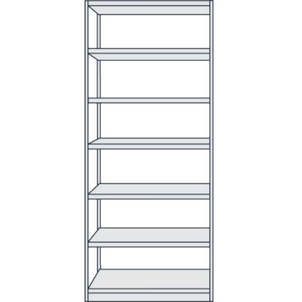 Büroregal Progress 500 Grundregal BxTxH 96x40x225cm 7 Böden lichtgrau
