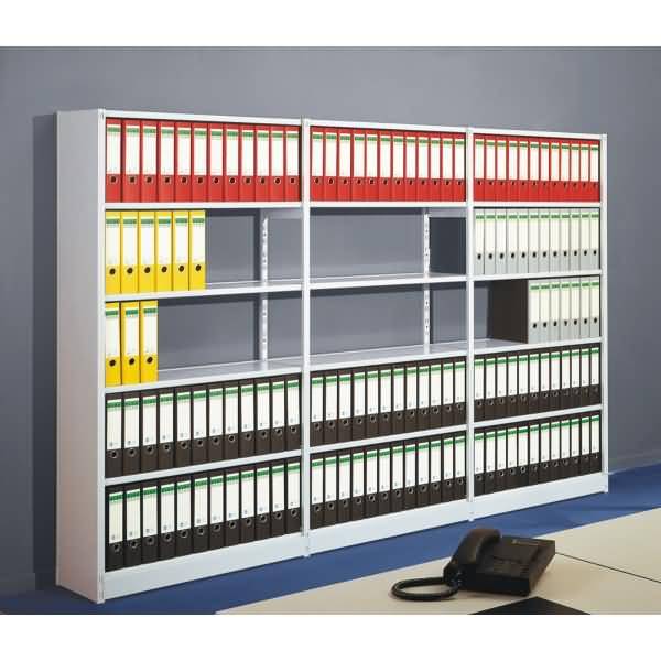 Büroregal Progress 500 Grundregal BxTxH 96x40x225cm 7 Böden lichtgrau