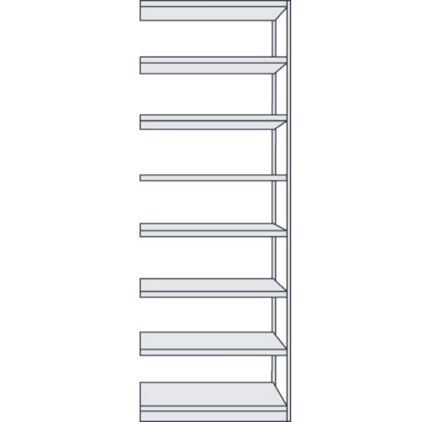 Büroregal Progress 500 Anbauregal BxTxH 96x30x260cm 8 Böden lichtgrau