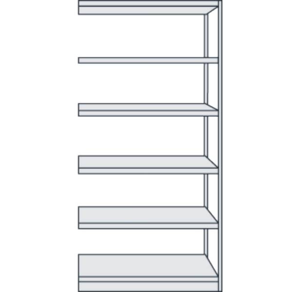 Büroregal Progress 500 Anbauregal BxTxH 96x30x190cm 6 Böden lichtgrau