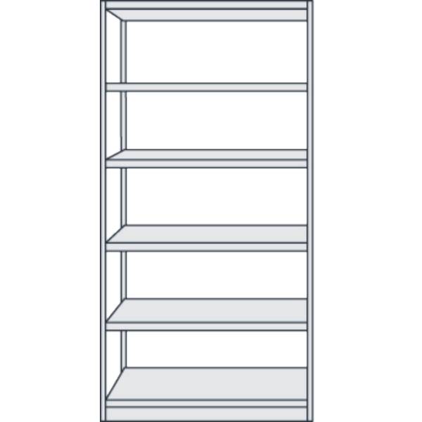 Büroregal Progress 500 Grundregal BxTxH 96x30x190cm 6 Böden lichtgrau