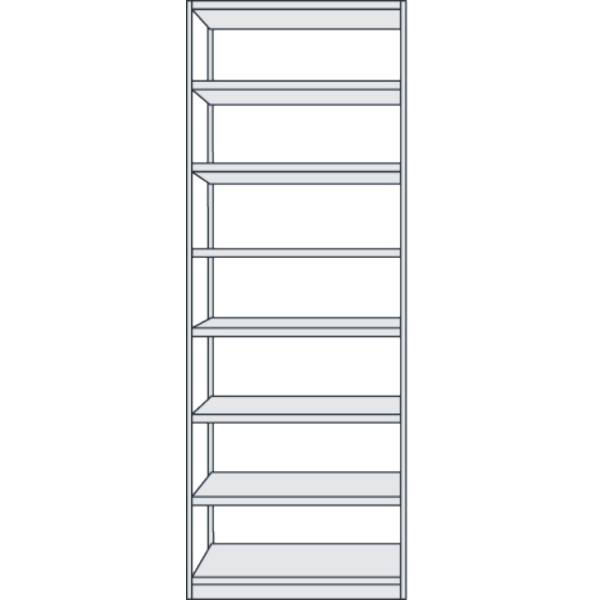 Büroregal Progress 500 Grundregal BxTxH 75x60x260cm 8 Böden lichtgrau