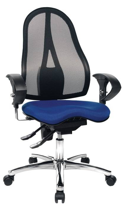 Bürodrehstuhl m.Permanentkontakt blau/blau 460-560mm m.Rl.TOPSTAR