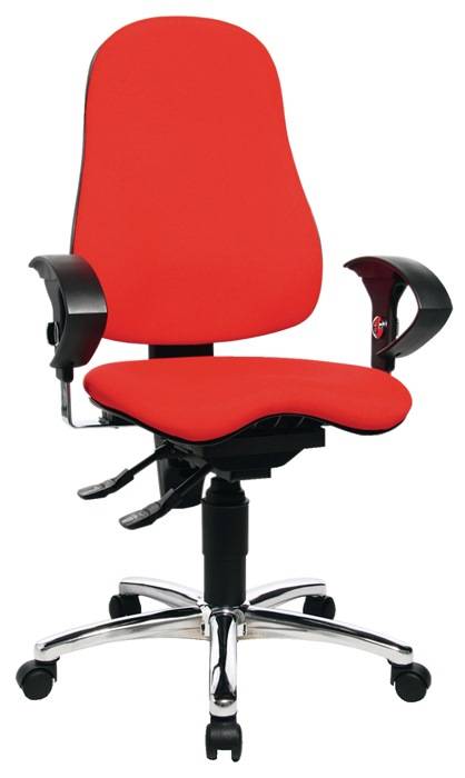 Bürodrehstuhl m.Permanentkontakt rot 460-560mm m.Rl.TOPSTAR