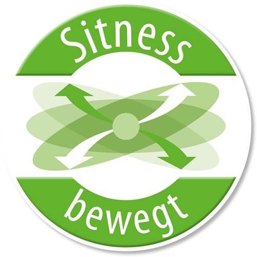 Grünes kreisförmiges „Fitness bewegt