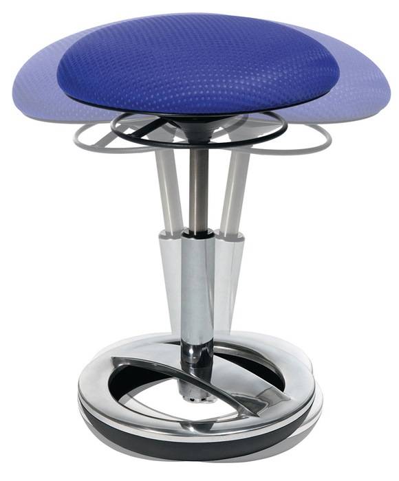Hocker m.Standfußring Polster blau Sitz-H.440-570mm TOPSTAR