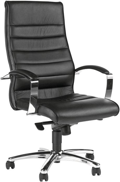 Chefsessel Leder/Kunstleder schwarz m.Knie-Wipptechnik 440-520mm
