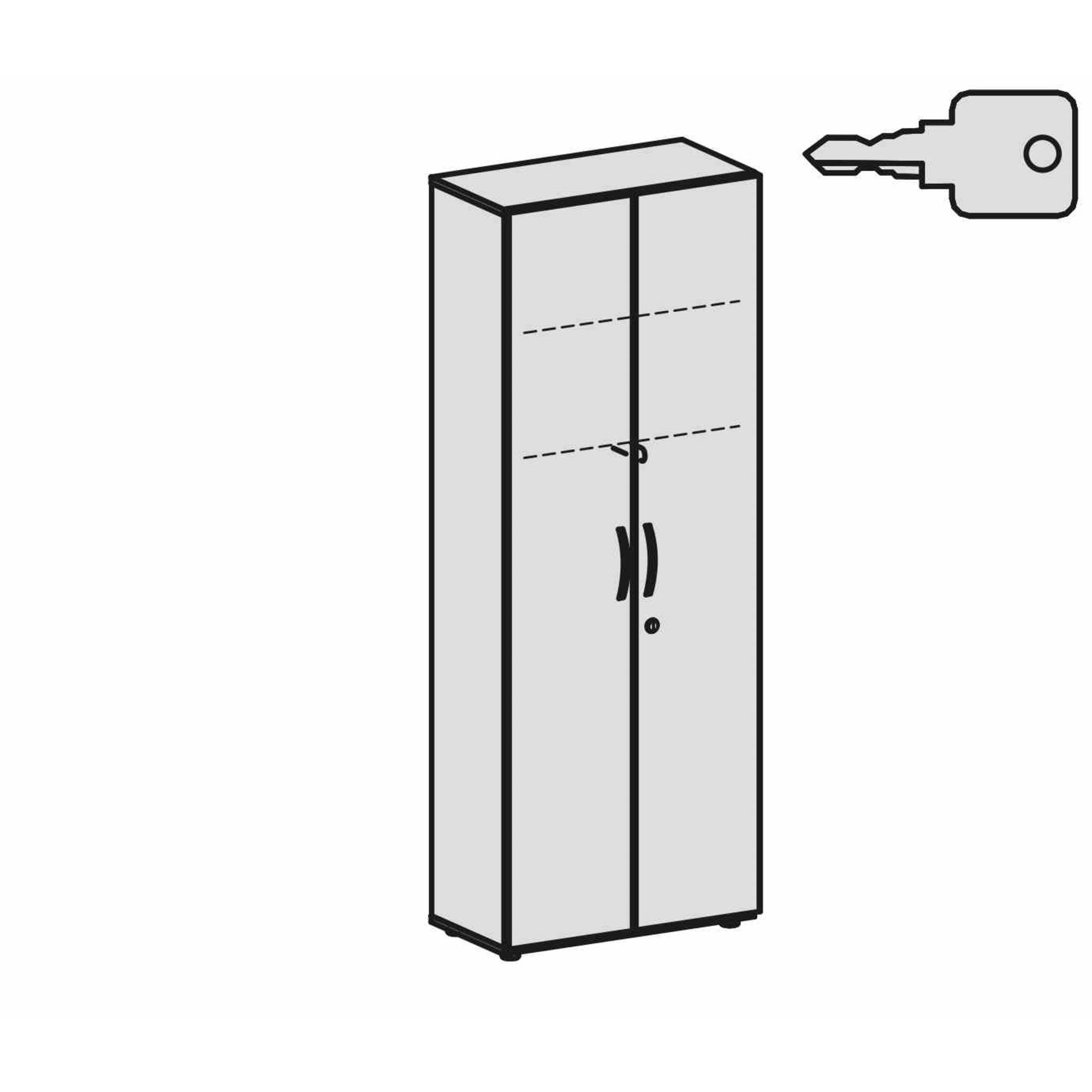 Flügeltürenschrank Flex S-386128-WW 6OH Garderobe weiß