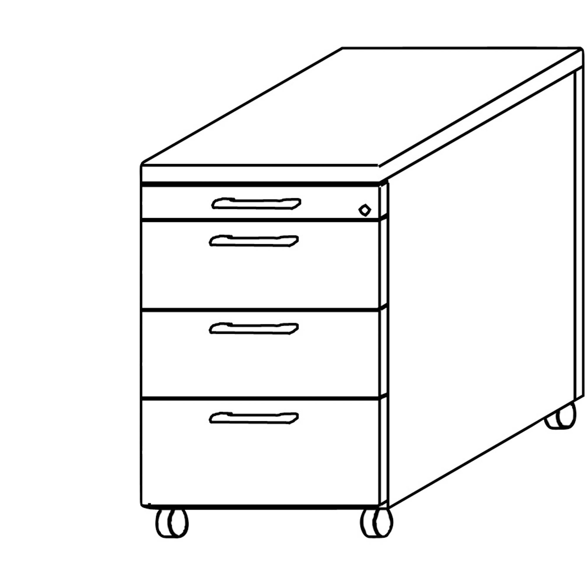 Geramöbel Rollcontainer Flex S-530151-AA 438x565x600mm ahorn