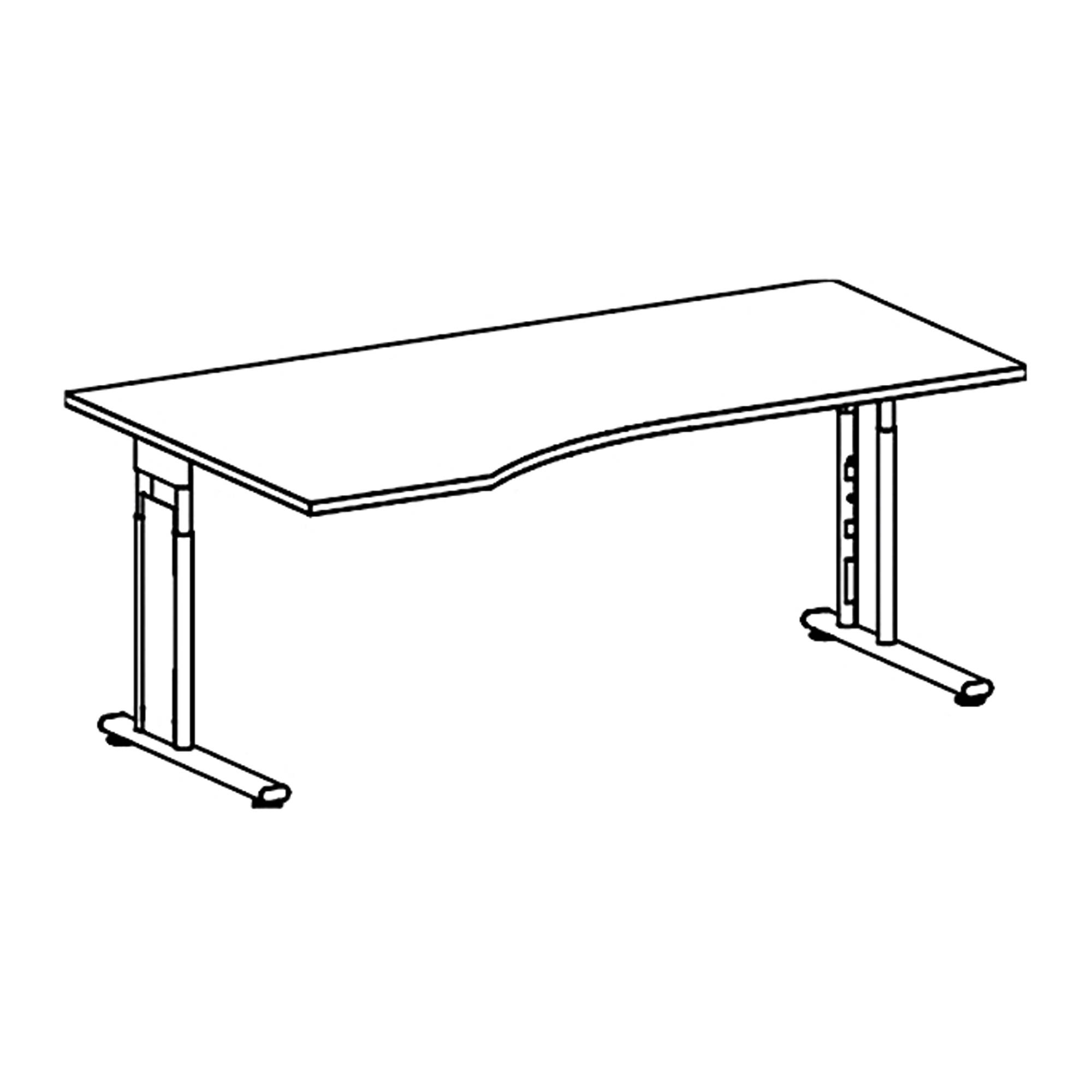 Geramöbel Schreibtisch Flex links S-617306-AS C-Fuß ah/si